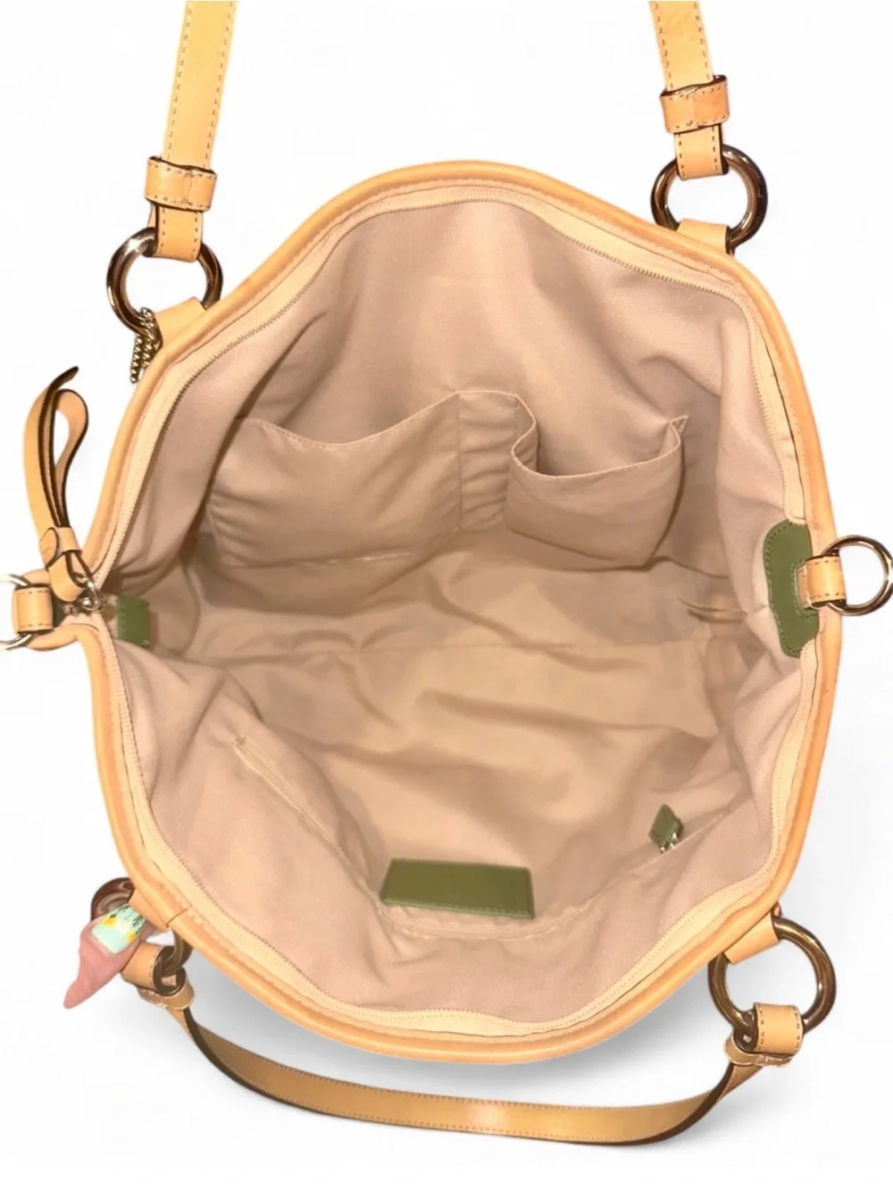 Coach Peyton Embossed Patent Leather Tote Bag F20028 Apple Green